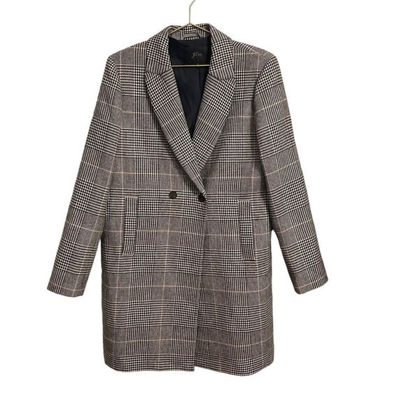 J. Crew Coat Wool Daphne Plaid Overcoat Topcoat Size 12 - Picture 3 of 11